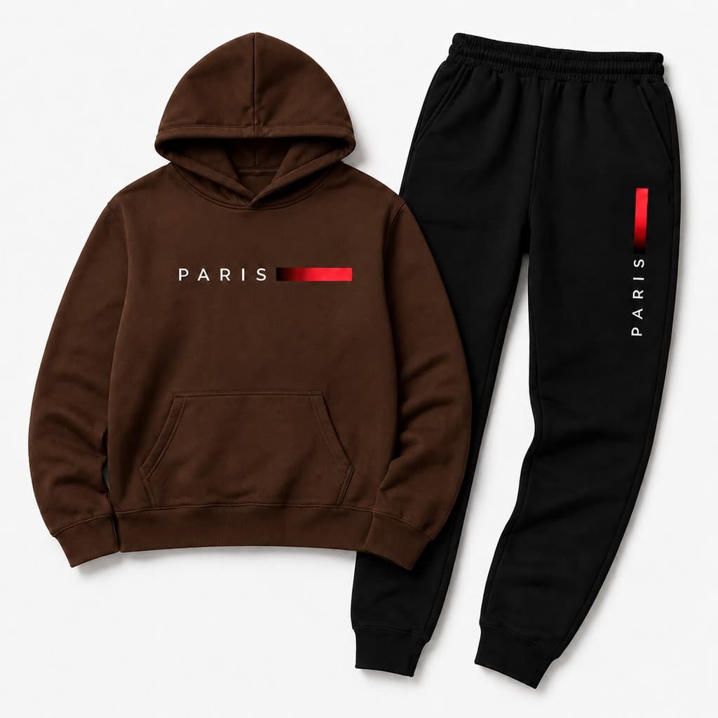 Conjunto Moletom Paris Kit Calça E Blusa Frio Canguru Capuz Barato