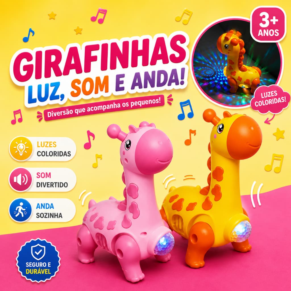 Brinquedo Infantil Girafa Dançante Com Som Luz Movimento Musical Robô Educativo Interativo Presente Para Bebês Crianças
