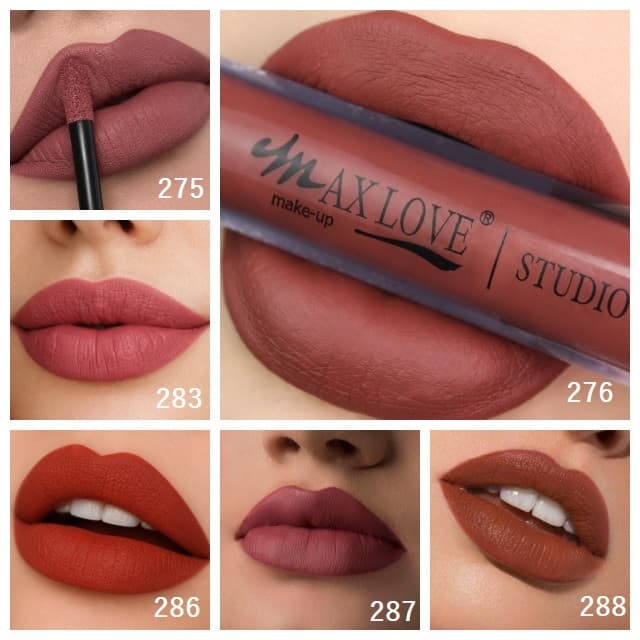 Batom Matte Líquido 24  30 48 horas Max Love Escolha as Cores Promoção Batons Vinho Vermelho Rosa Nude