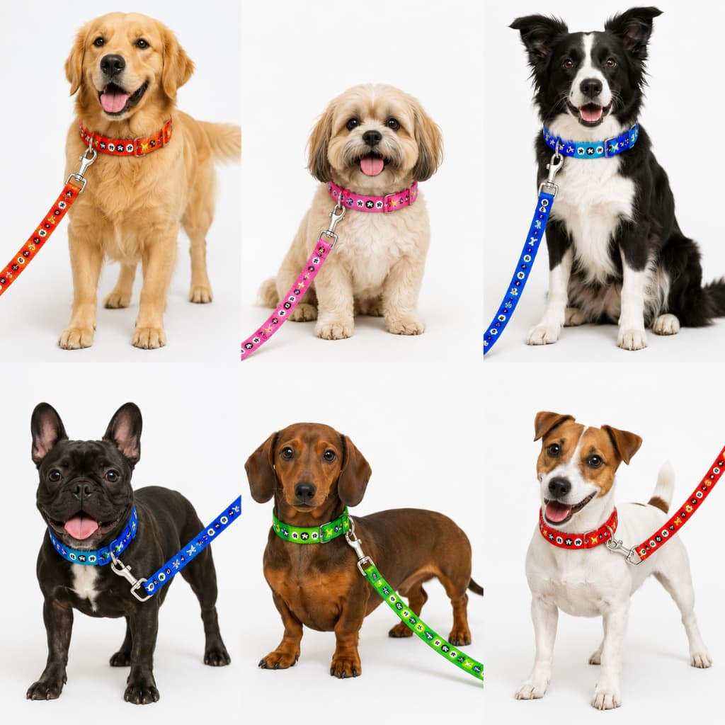 Coleira Peitoral com Guia de Nylon Ajustável para Cachorro Cão e Gato Resistente Passeio Pet