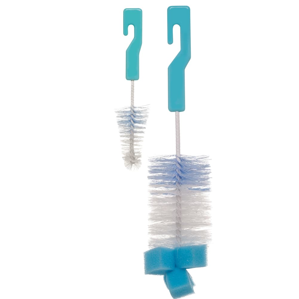 Escova Mamadeira Buba Kit Limpeza Mamadeira Bebê Escova para Bico e Mamadeira Higienização Utensílio Infantil -Azul