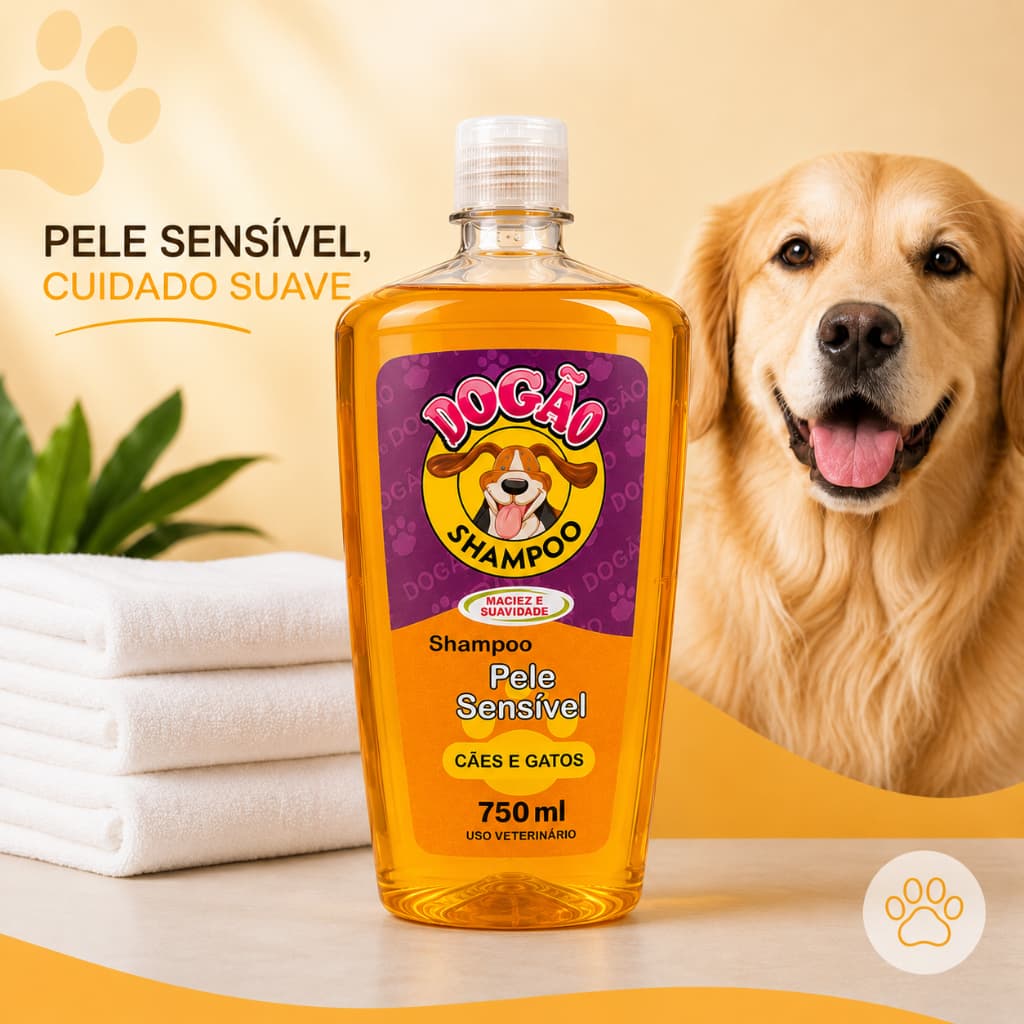 Shampoo Condicionador Pele Sensível para shih tzu cachorro 750ml Dogão | Limpeza Suave