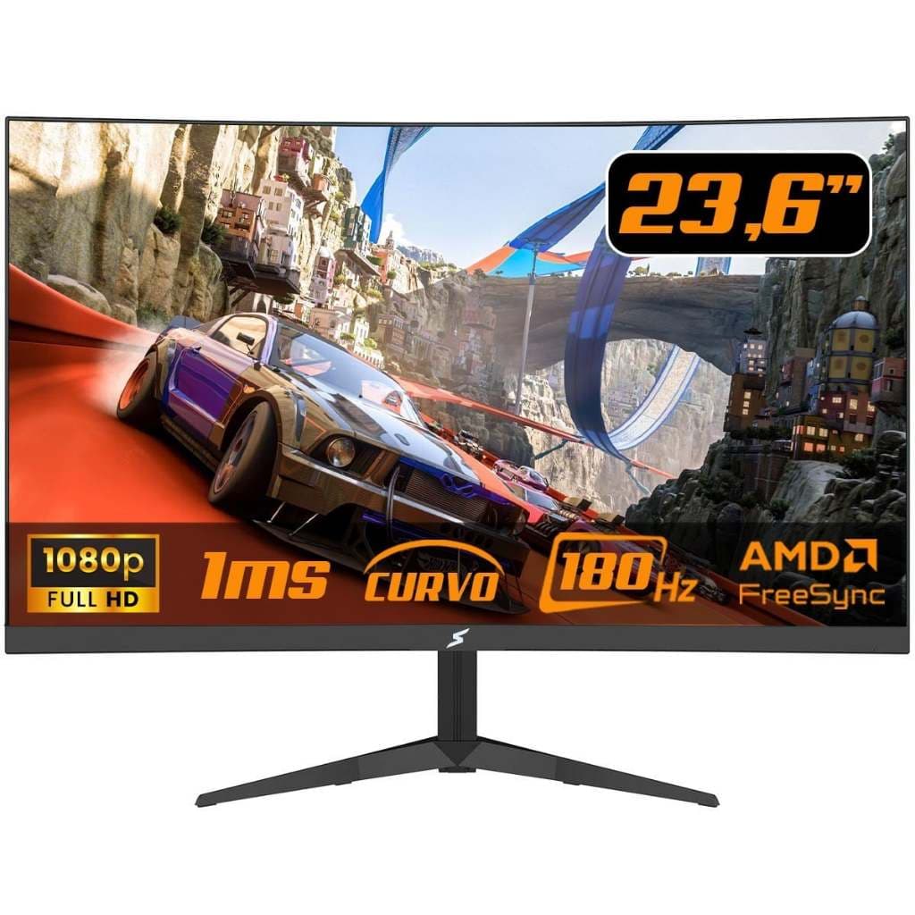Monitor Gamer SuperFrame Precision Ultra V3 23.6 Pol Curvo FHD VA 1ms 180Hz SFPCB-24180-FHD