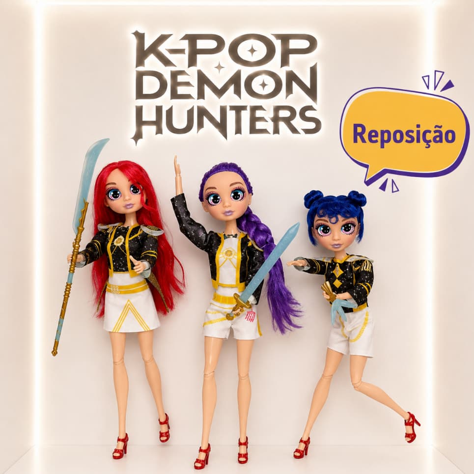 Boneca K-Pop Guerreiras | Articulada | Musical | Luz | Presente