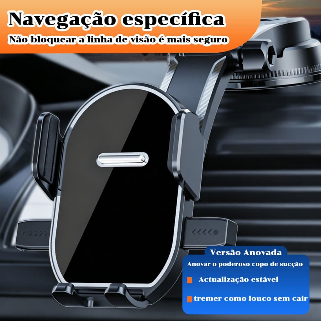 Suporte para celular veicular com ventosa giratória de 360°, adequado para todos os modelos de carro
