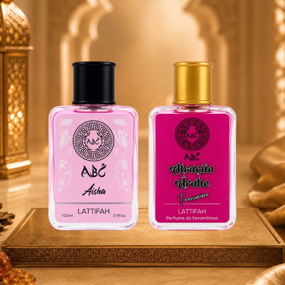 Kit 2 Perfumes Árabes Aisha + Atração Árabe 100ml Importados Feminino Amora Marcante Delicado