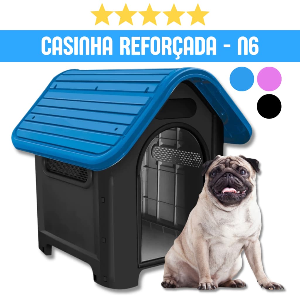 Casinha Plástica para Cães N6 | Média | Resistente Cachorro Grande Casa e Apartamento | Dog Home Mec Pet