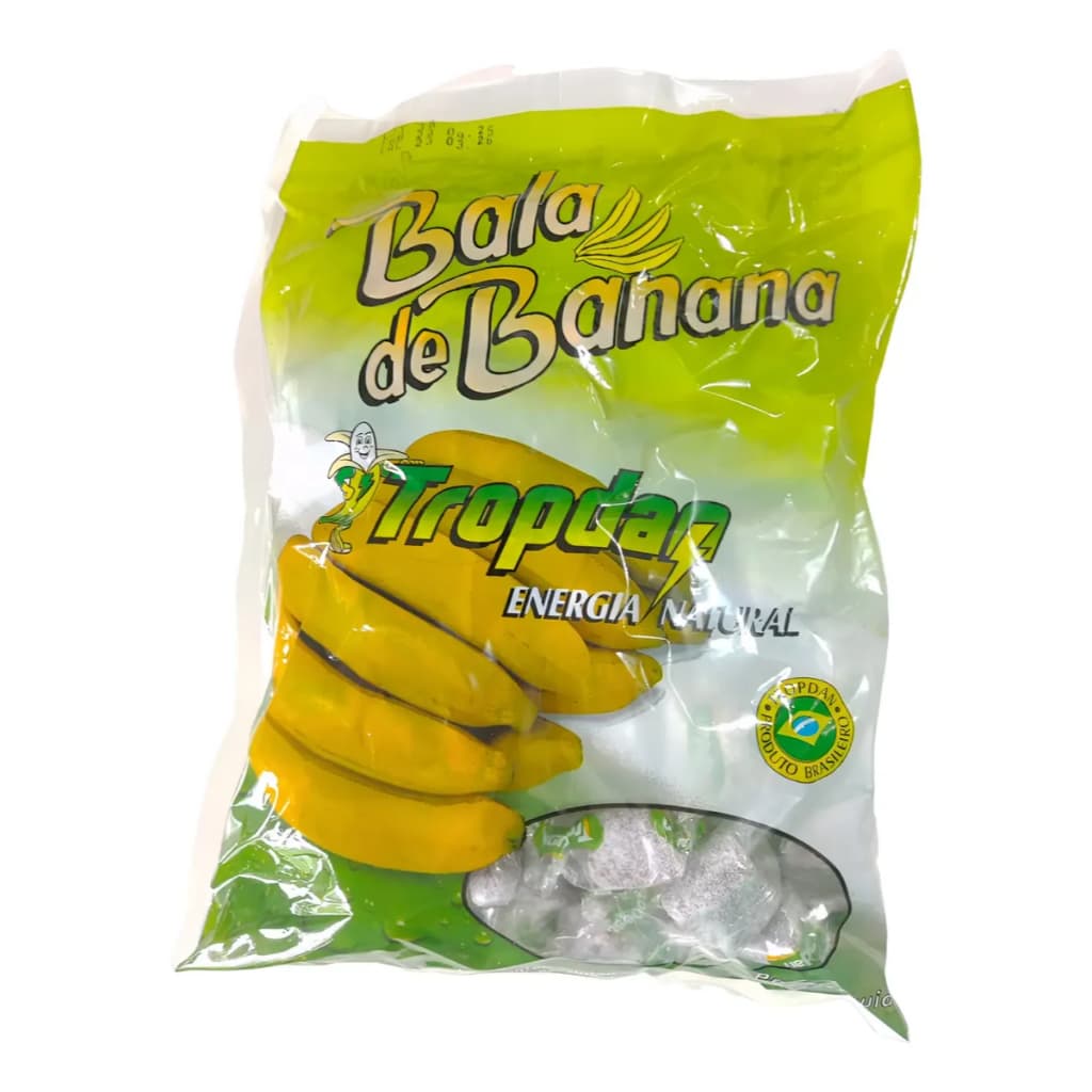 Bala de Banana com Açúcar Tropdan 1Kg Sem Glúten Saudável Vegano Sabor Natural