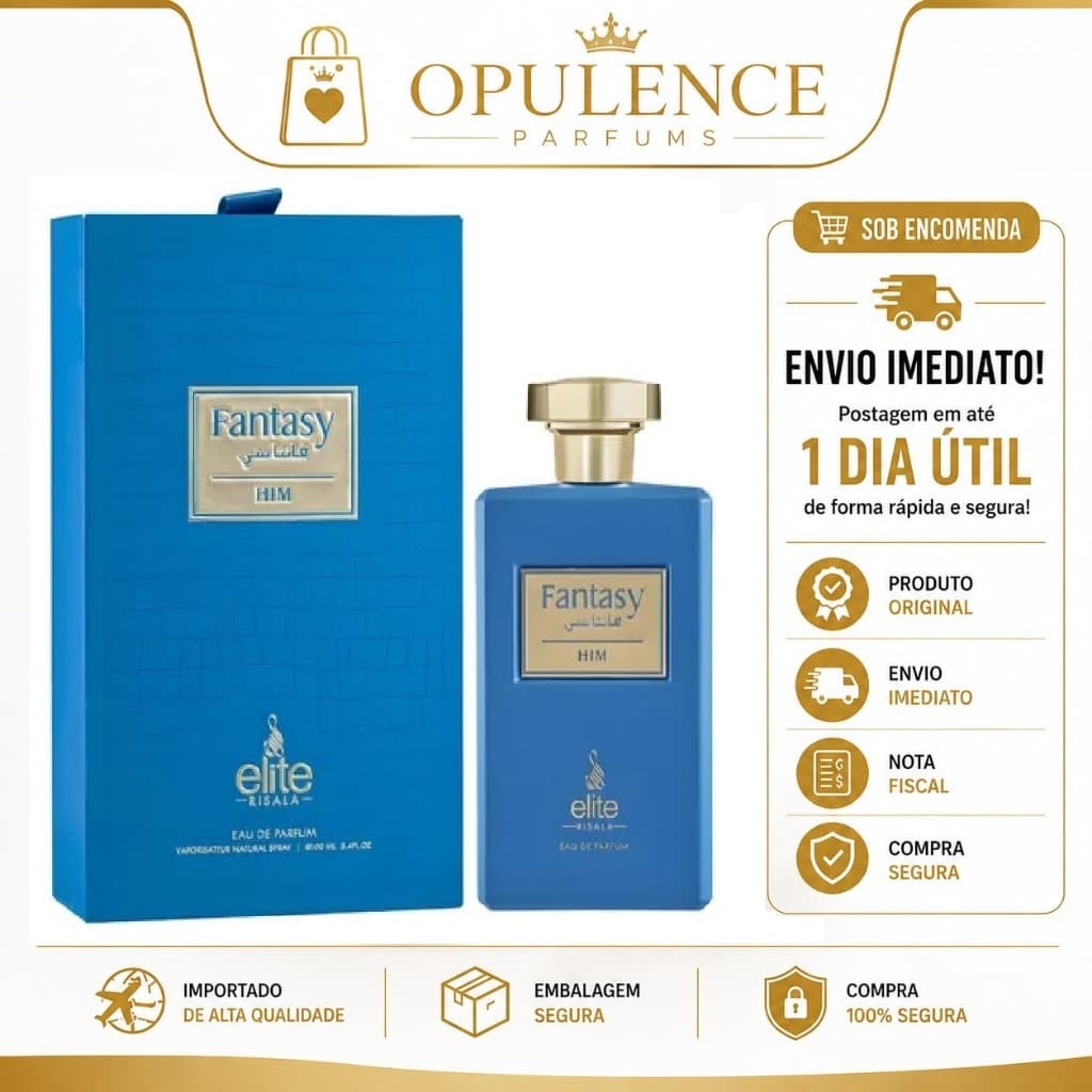 Perfume Risala Fantasy Him Eau de Parfum 100ml Masculino Original Importado