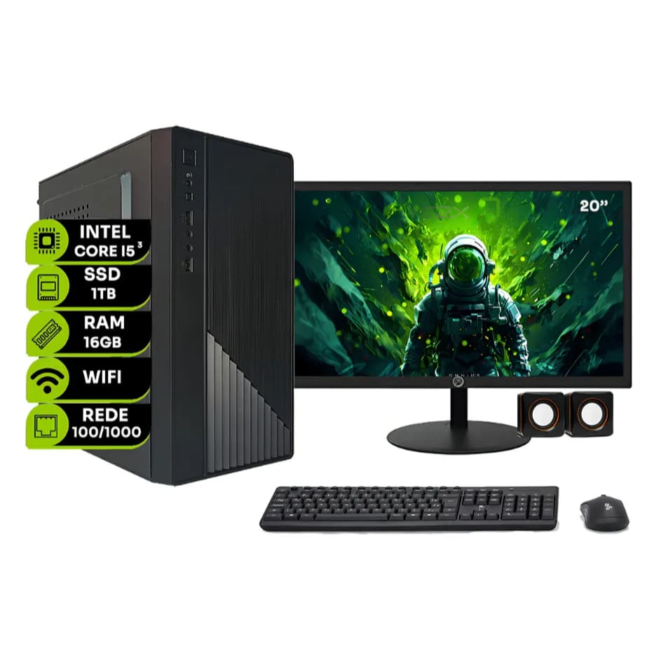 Computador Intel Core I5 3470 Ddr3 16gb Ssd 1tb Monitor 20