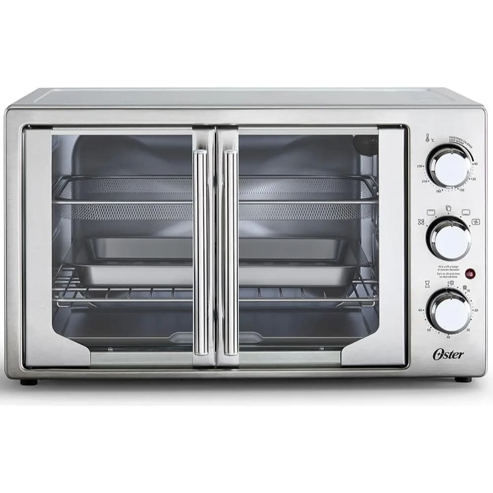 Forno E Fritadeira Sem Óleo Oster 42l French Door 2 Em 1 Cor Prateado