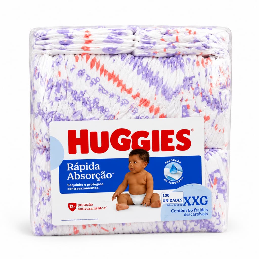 Fraldas Huggies 100 Unidades P M G XG XXG/ 💰 Preço Imperdível