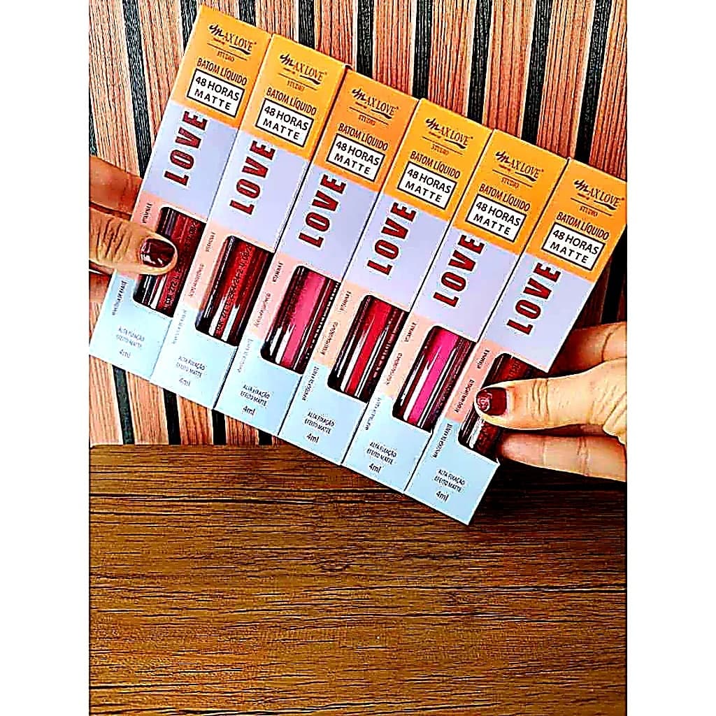 Batom Líquido Matte Max Love 48 Horas 4ml Alta Fixação Longa Duração