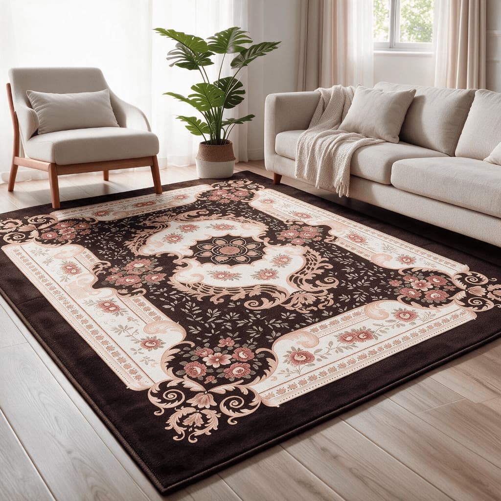 Tapete Sala Indiano Luxo 2,00x2,40m Grande Macio Decorativo Moderno Antiderrapante