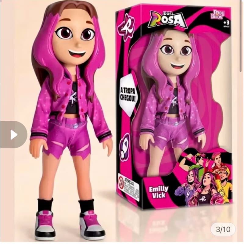 Boneca Katlen Dos Rosa - Vinil Articulado, Design Estiloso, Leve e Fácil de Manusear