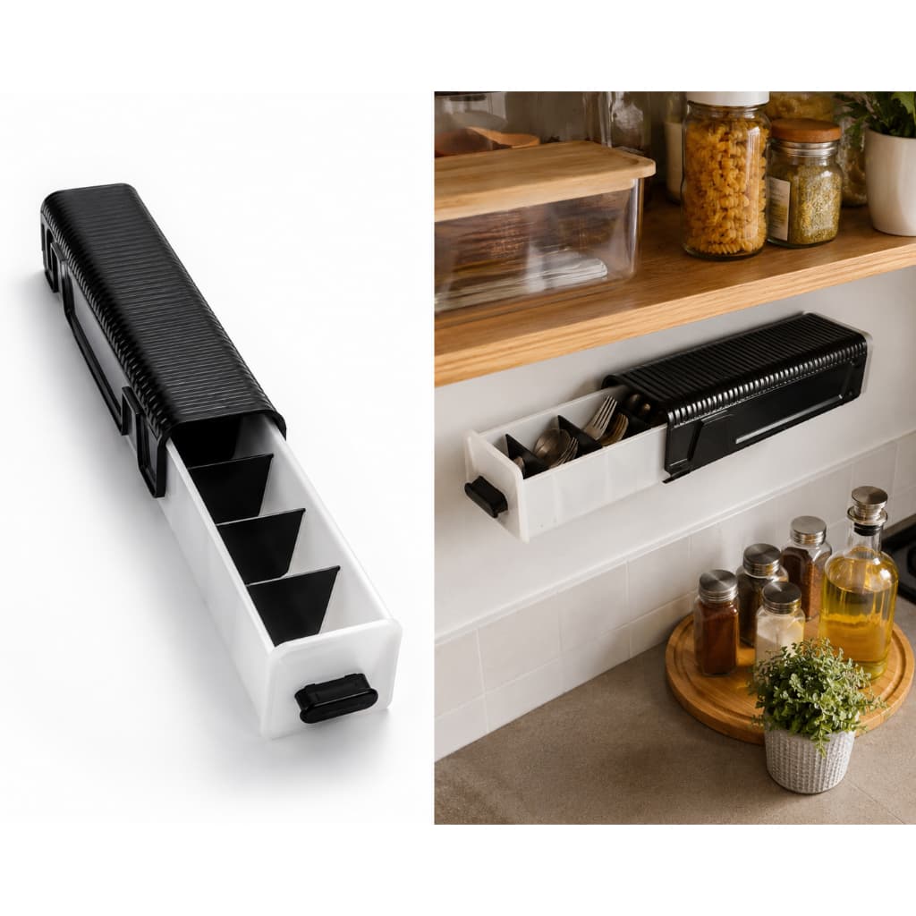 Organizador de Cozinha Multiuso Retrátil para Armário Porta Utensílios - Organiza escritorio - organiza cozinha - organi