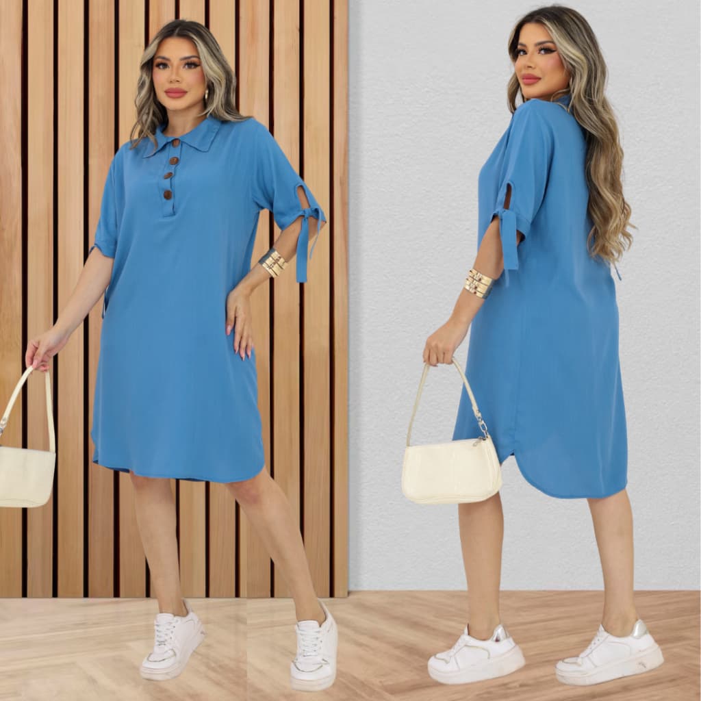 Vestido Luxo Camisão Chemise de Viscolinho Moda Blogueira Pronta Entrega