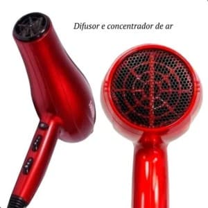 Secador De Cabelo Potente Profissional Tomate Mse-2600B