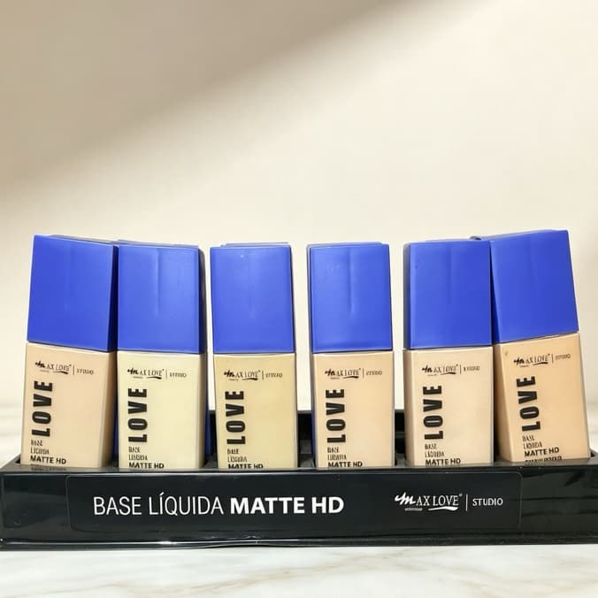 Base Líquida Matte HD Max Love Studio — Cores Variadas