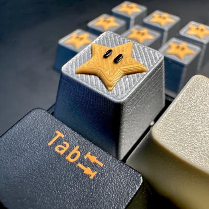 Keycap Decorativo Tecla Super Estrela para Teclado Mecânico | Setup Gamer