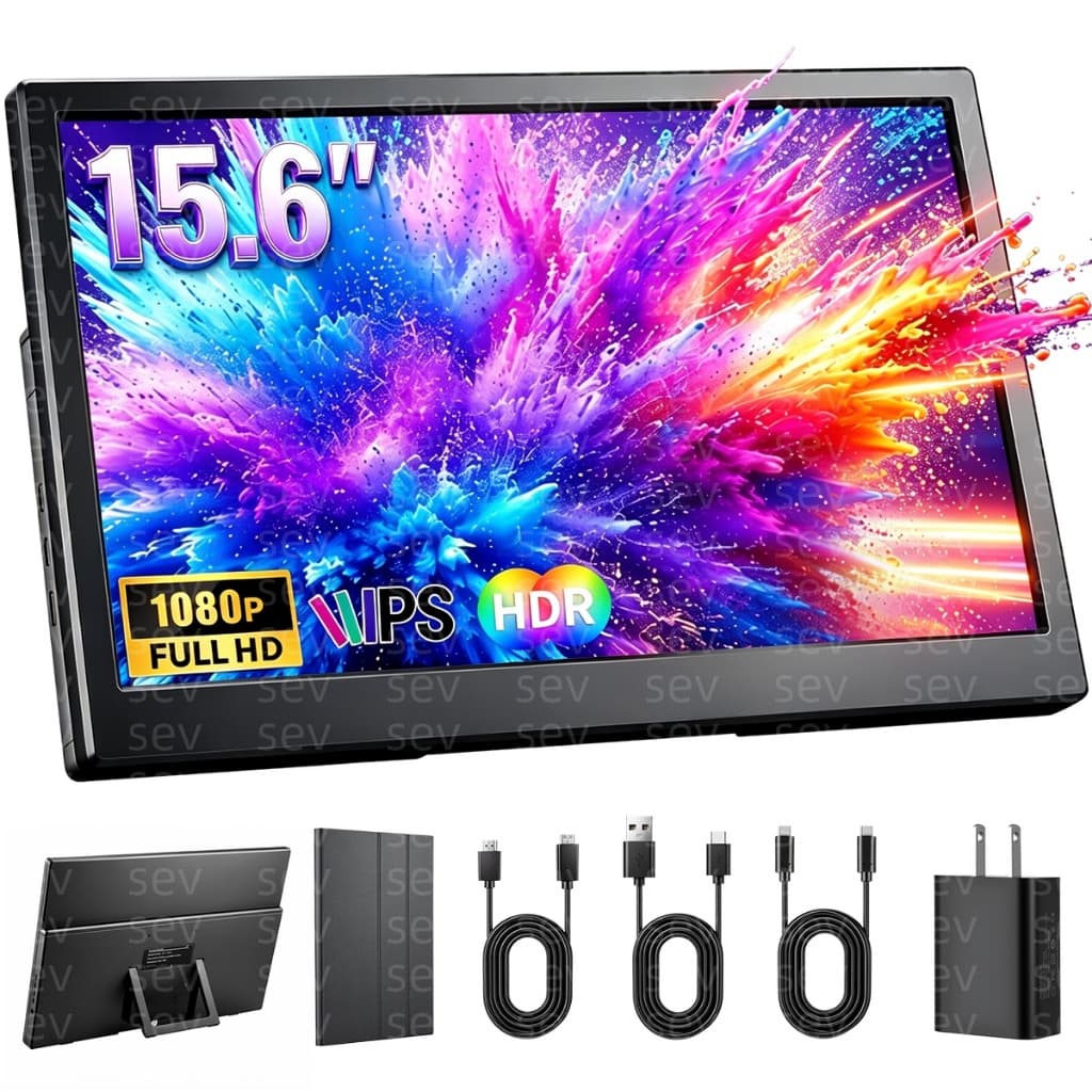 Monitor Portátil 15.6" Full HD IPS HDR Tela Alto‑falantes para Notebook Celular Consoles Gamer