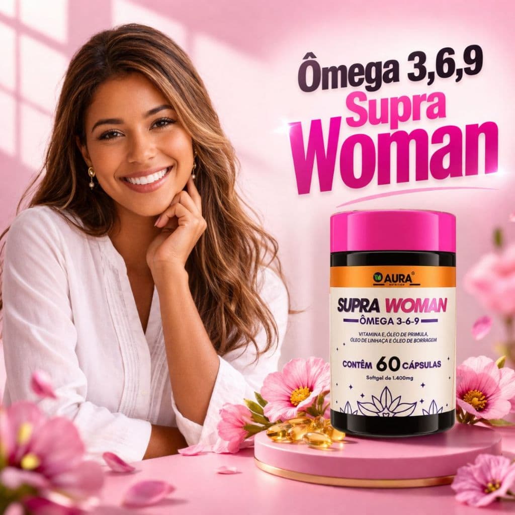Ômega 3,6,9 Supra Woman Prímula , Borragem Com Vitamina E - 60 Cápsulas