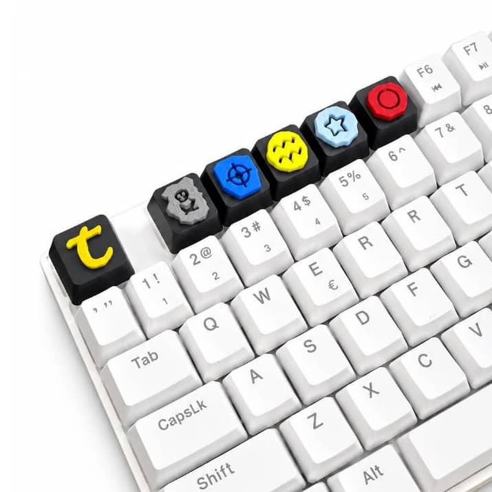 Kit 6 Keycaps Runas Tibia para Teclado Mecânico | Ícones Clássicos do Game | Estilo Gamer RPG