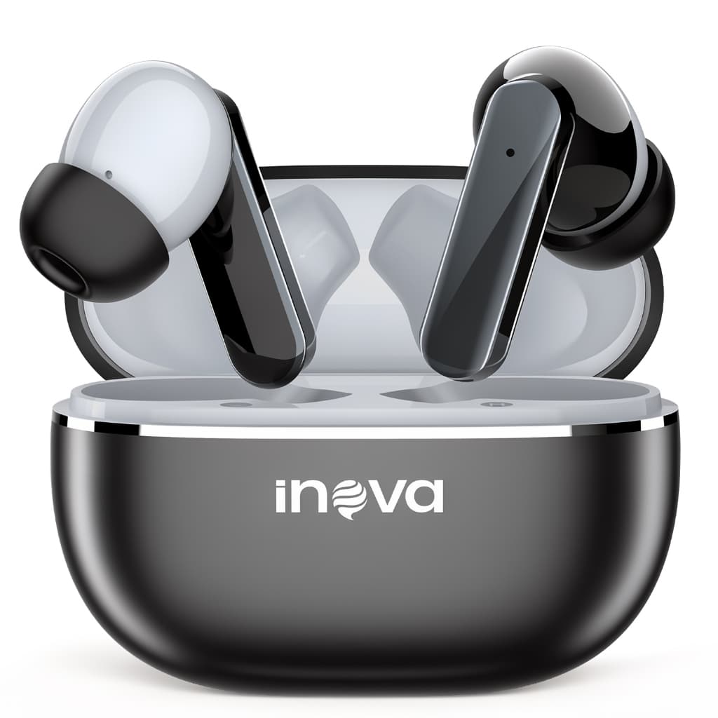 INOVA Fone Bluetooth 6.0 Áudio 3D Graves Potentes Redução de Ruído IPX5 Conforto Ergonomia Toque Inteligente