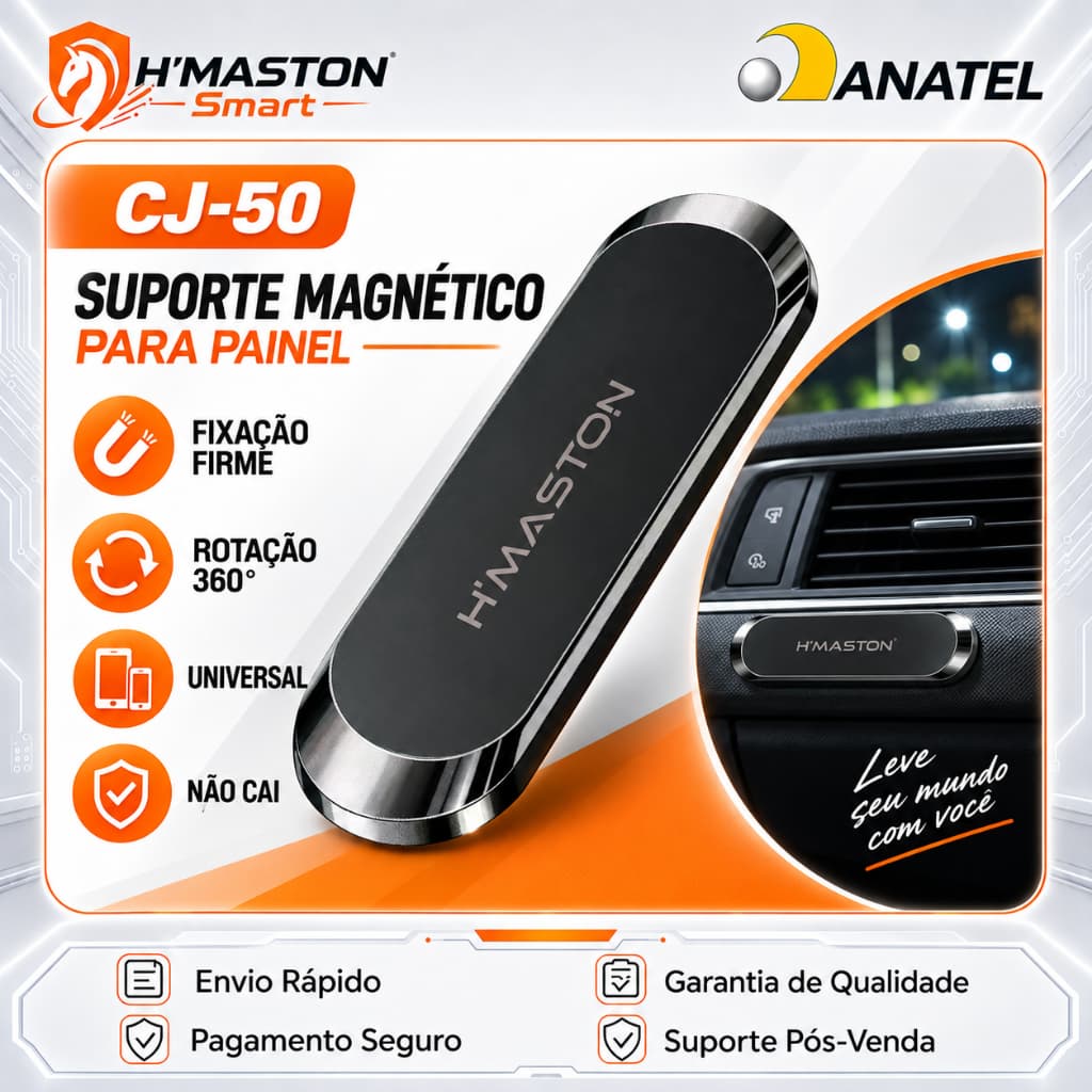 H'maston CJ-50 Suporte Magnético Para Celular Suporte De Ima Para Celular Suporte Celular Carro Magnetico