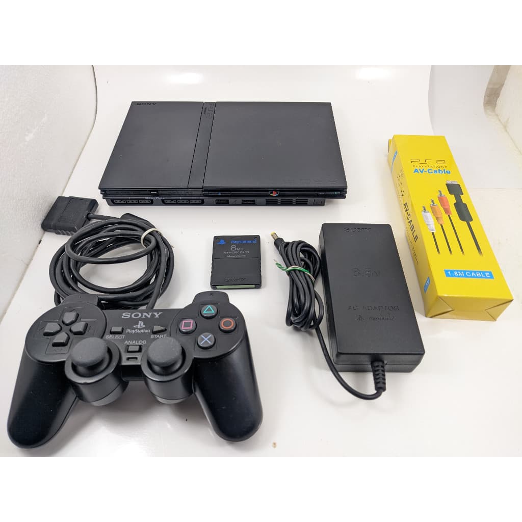 Video Game Playstation 2 Slim SCPH 79006 Completo, Controle e Memory Card Original