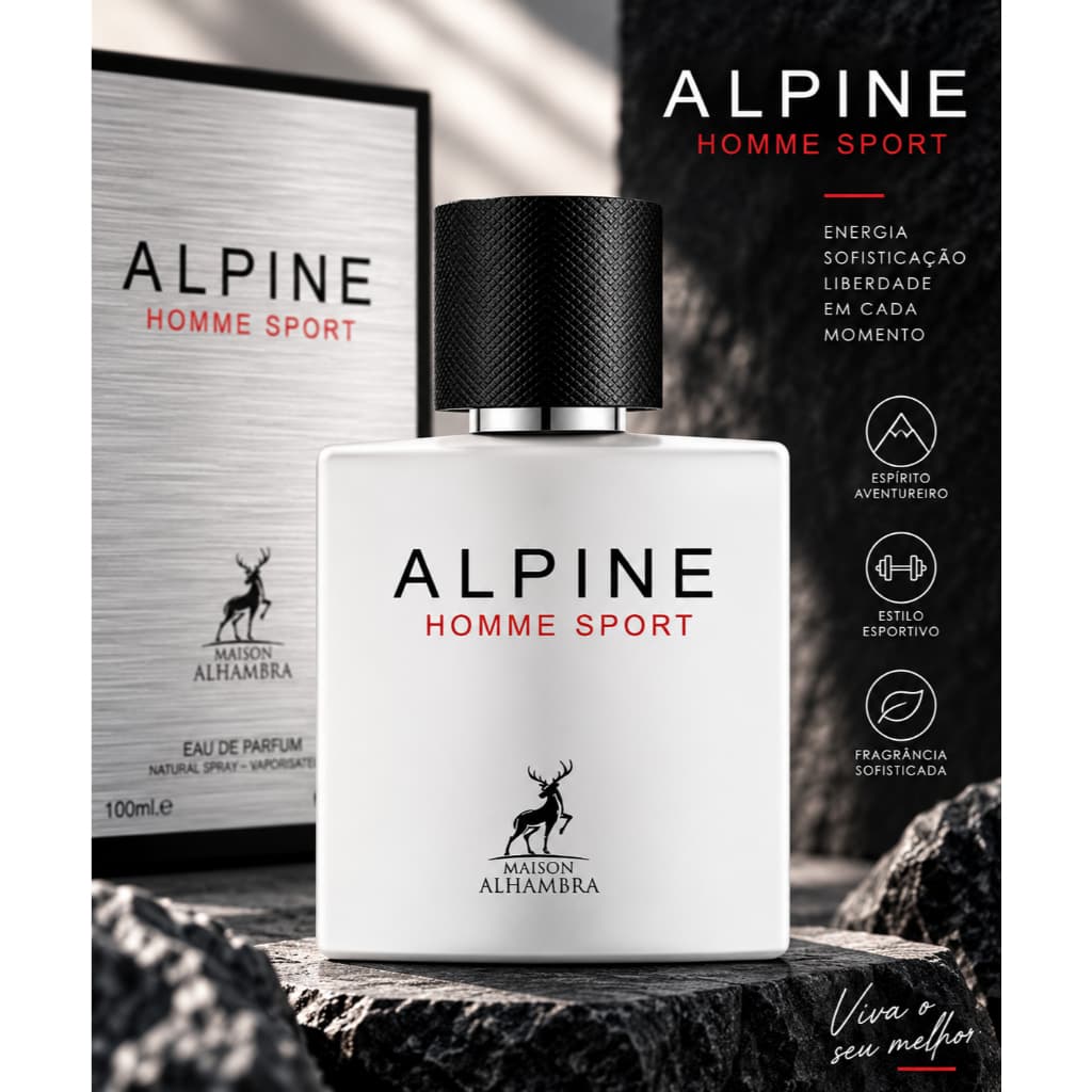 MAISON ALHAMBRA ALPINE HOMME Perfume Masculino 100ml Árabe Importado Original Lacrado Cítrico Amadeirado