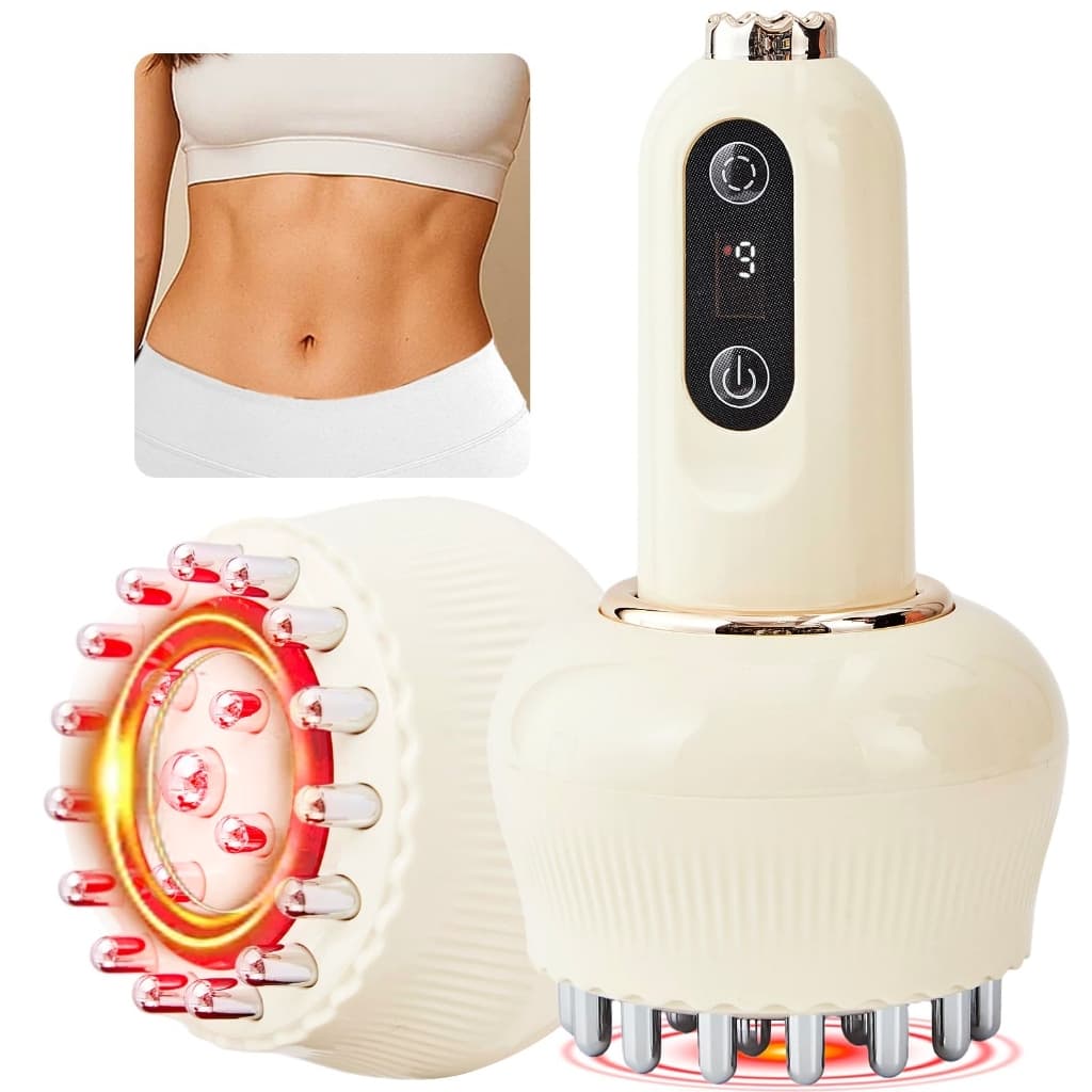 Massageador Corporal Elétrico Escova Meridiana Aquecimento e Vibração, Cuidado com a Pele e Relaxamento Muscular