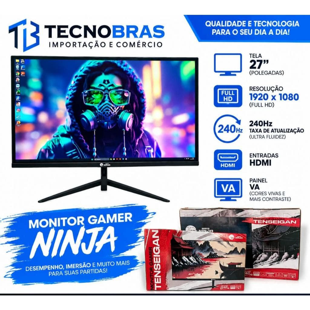 Monitor Gamer SEMI NOVO Ninja Tenseigan 27" 240Hz