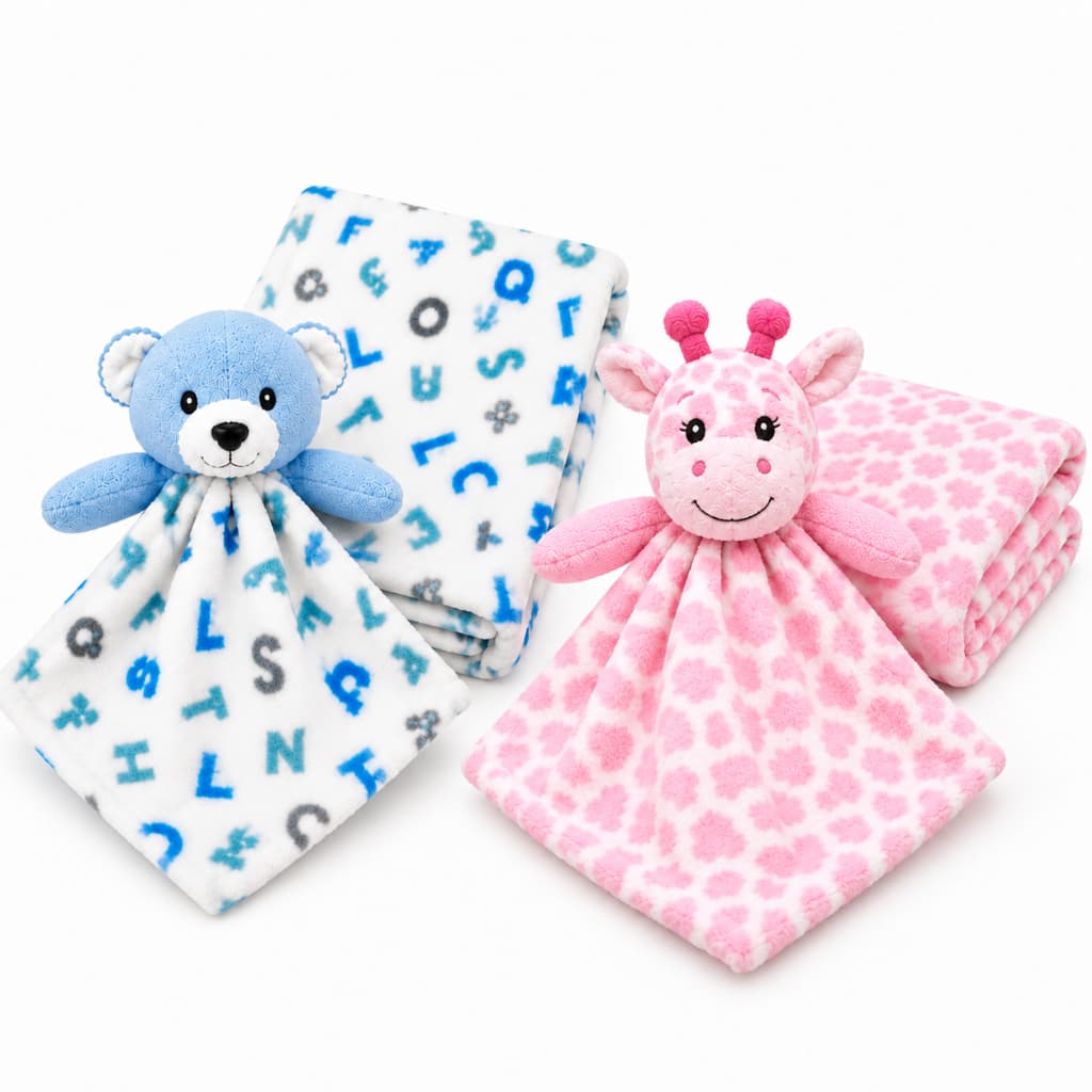 Kit Manta + Naninha Bebê Infantil com Prendedor de Chupeta Premium Hipoalergenico Maternidade Cha de Bebe Enxoval
