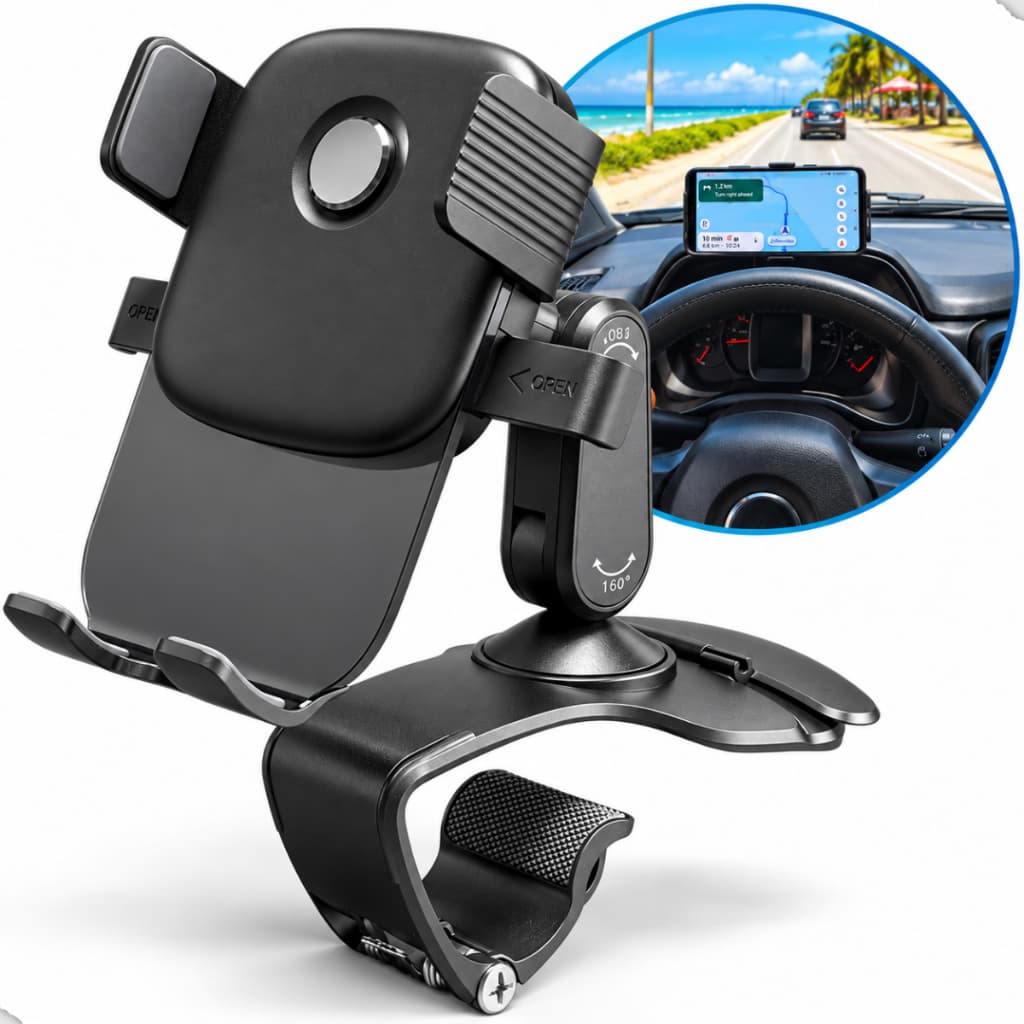 Suporte Celular veicular para Painel de carro  360 Ajustável ideal para Viagem e Uber