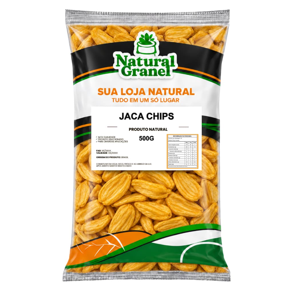 Jaca Chips Crocante Snack Natural Saudável Fruta Desidratada Saborosa 500g