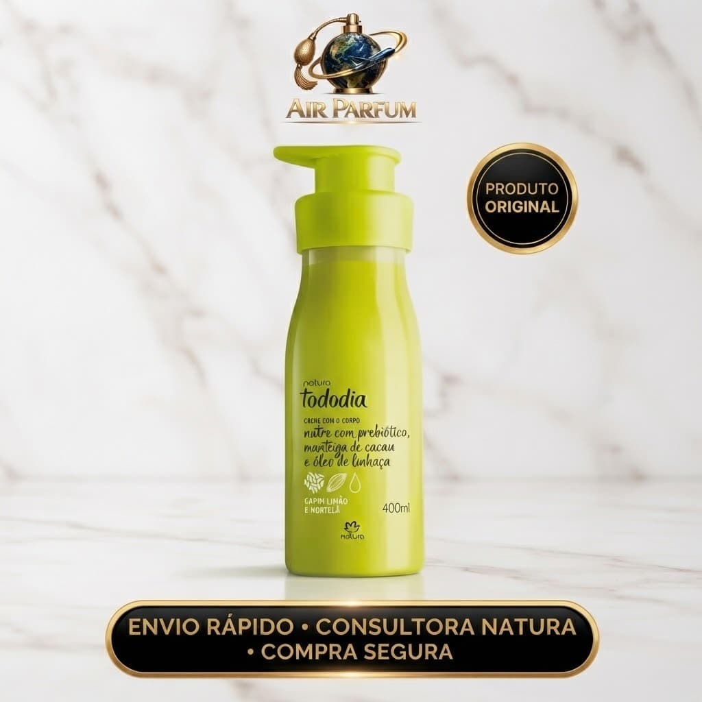Hidratante Tododia Capim Limão Hortelã 400ml Creme Corporal Desodorante Nutritivo Corpo