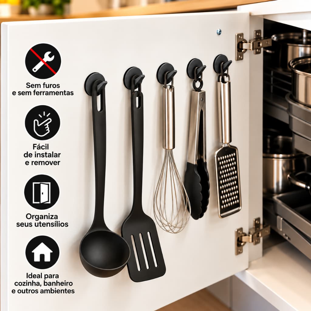 Gancho Multiuso Organizador de Utensílios de Cozinha, Pano de Prato, Toalha de Rosto, Organizador Multiuso,  Quarto