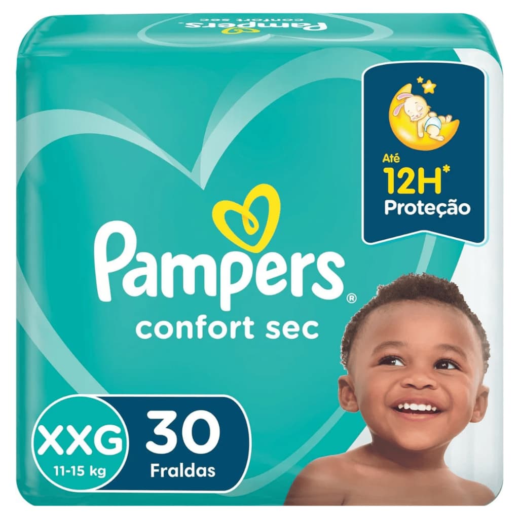 Fraldas Pampers Confort Sec XXG 30 Fralda 14 a 18 kG