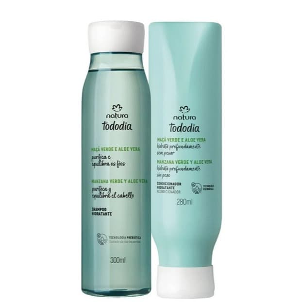 Natura Tododia Maca Verde E Aloe Vera Kit Shampo e Condicionador Hidratante Cabelos Misto á Oleosos