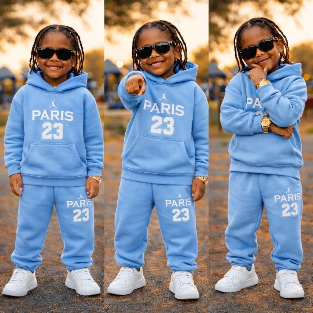 Conjunto Infantil de Inverno Chimpa Peluciada Paris 23 – Moletom com Capuz e Calça Quentinha do 2 ao 14 Anos
