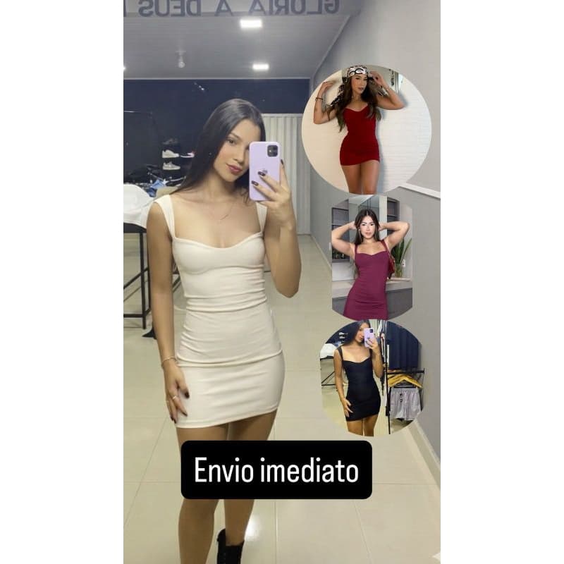 Vestido curto feminino suplex encorpado coladinho decote coração moda festa