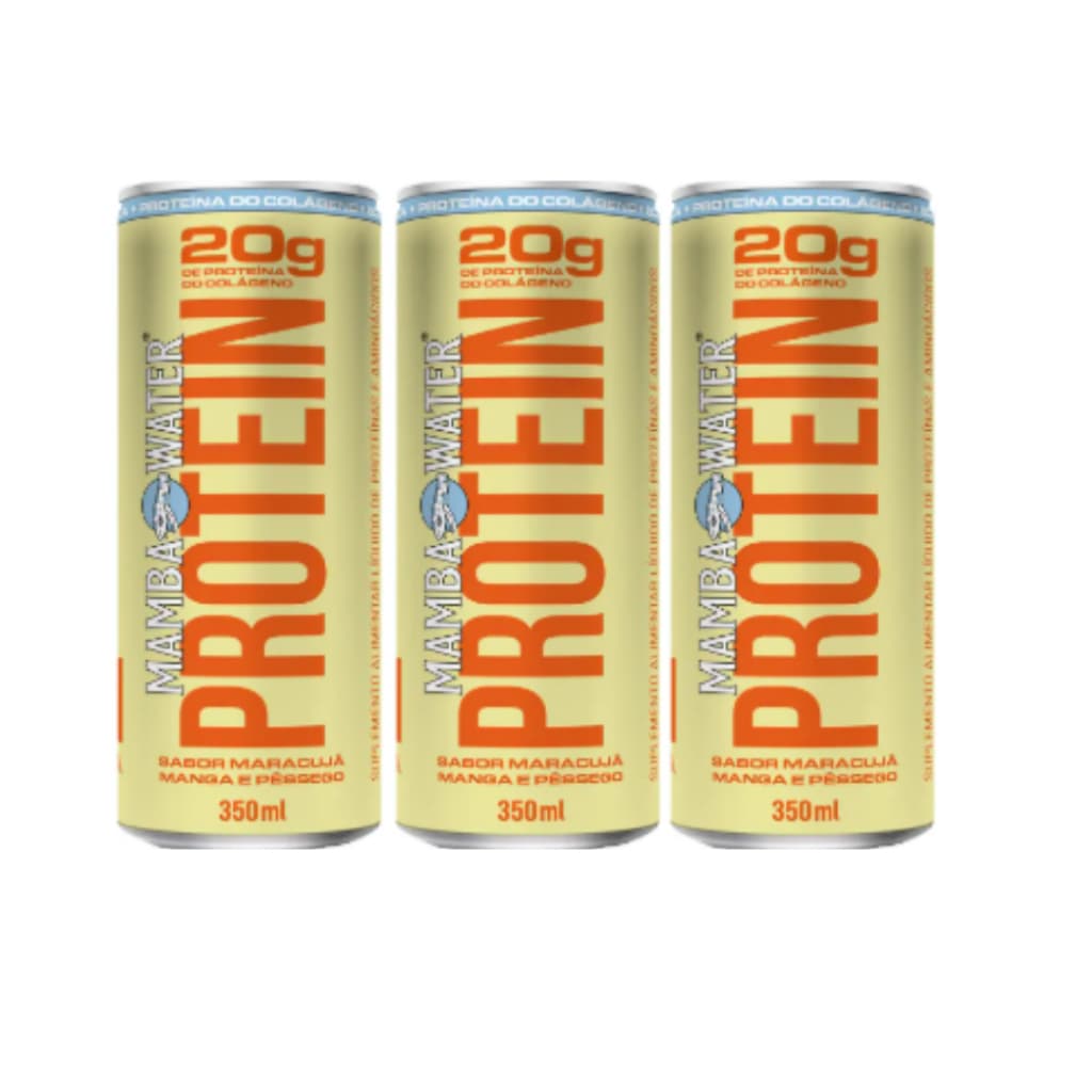 Aguá Mamba Protein, 20g De Colágeno Manga E Pêssego Kit C/3