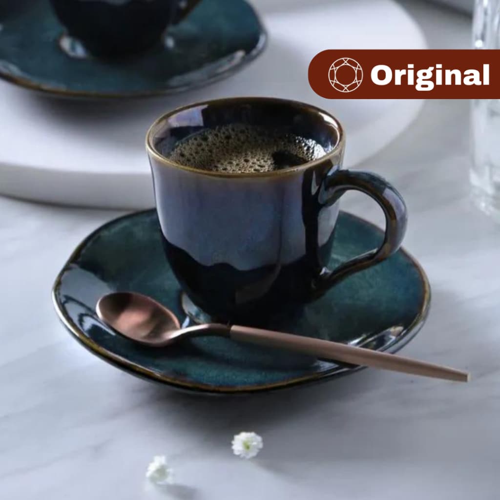 Xícara De Café Com Pires Orgânico Oceano 100ml - Porto Brasil Original