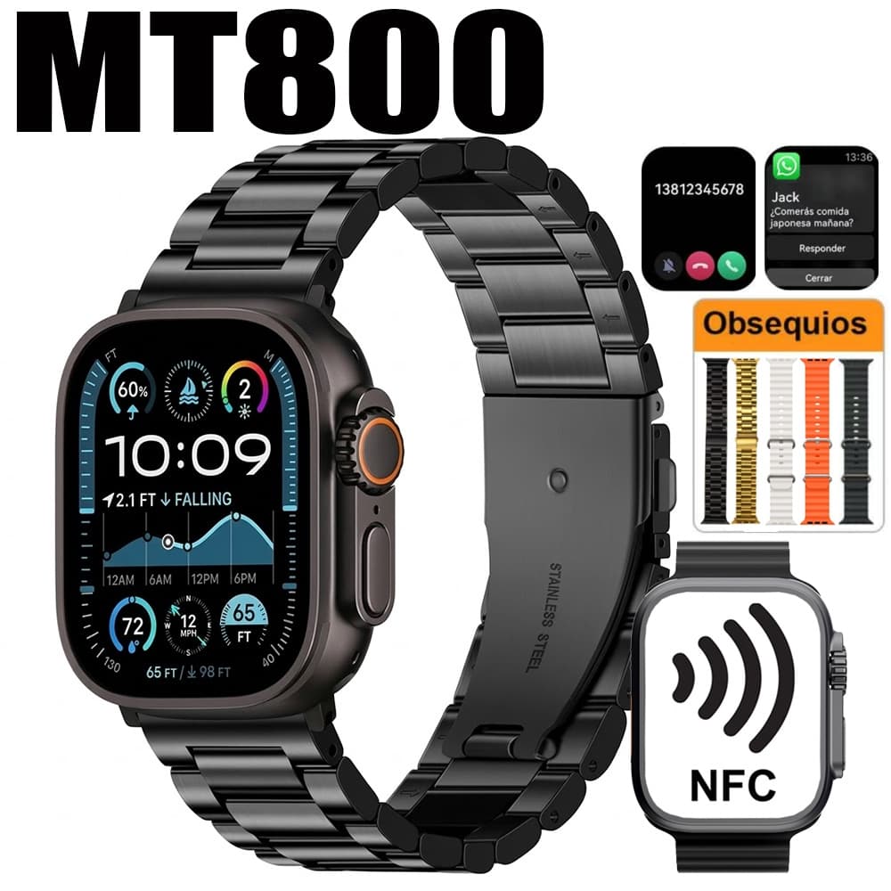2026 MT800 NFC 49MM  Mais Recente Smartwatch Relógio Inteligente Série IWO 10 2.19Polegadas Sem Fio