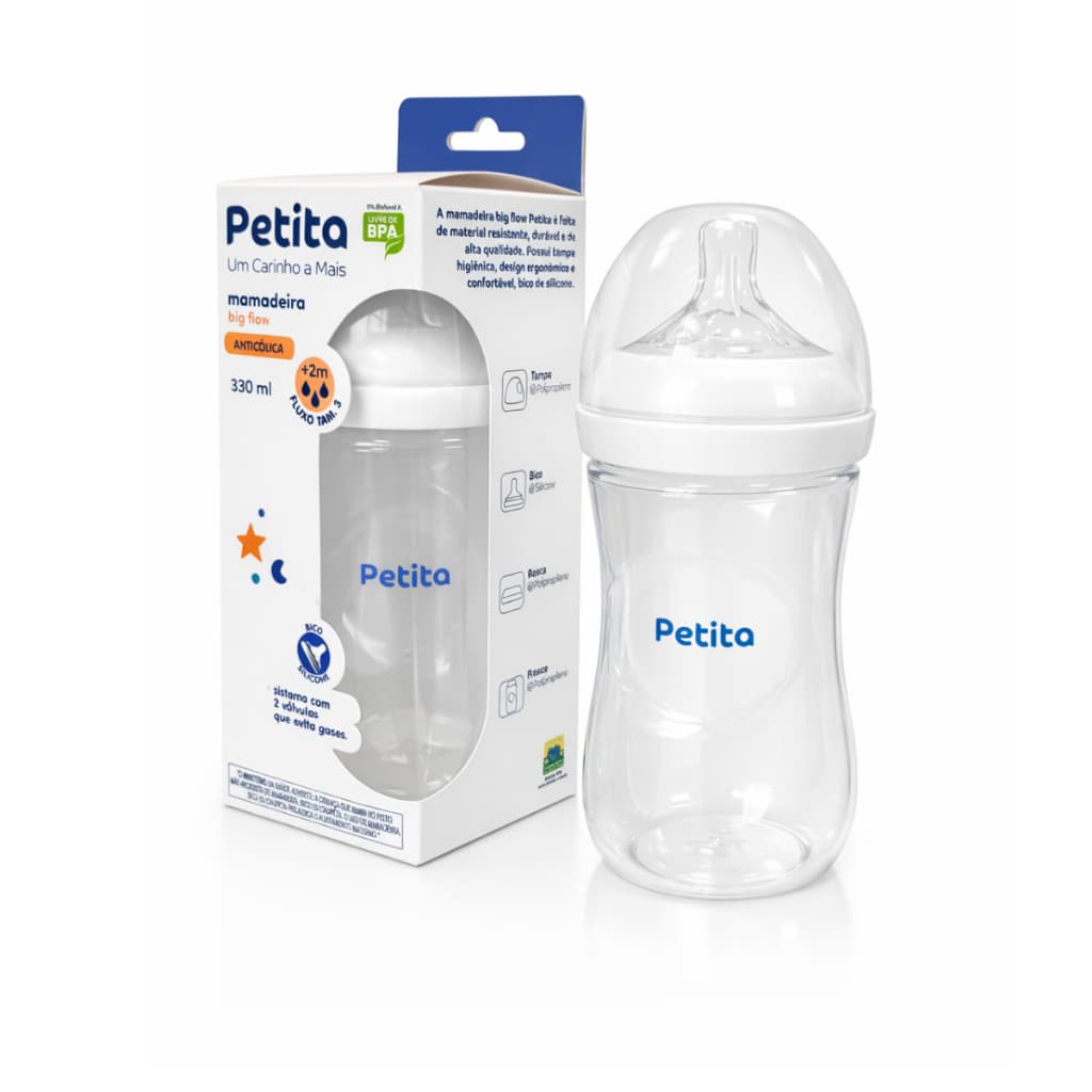 Mamadeira 330ml Bico Silicone big Flow Anticolica 
