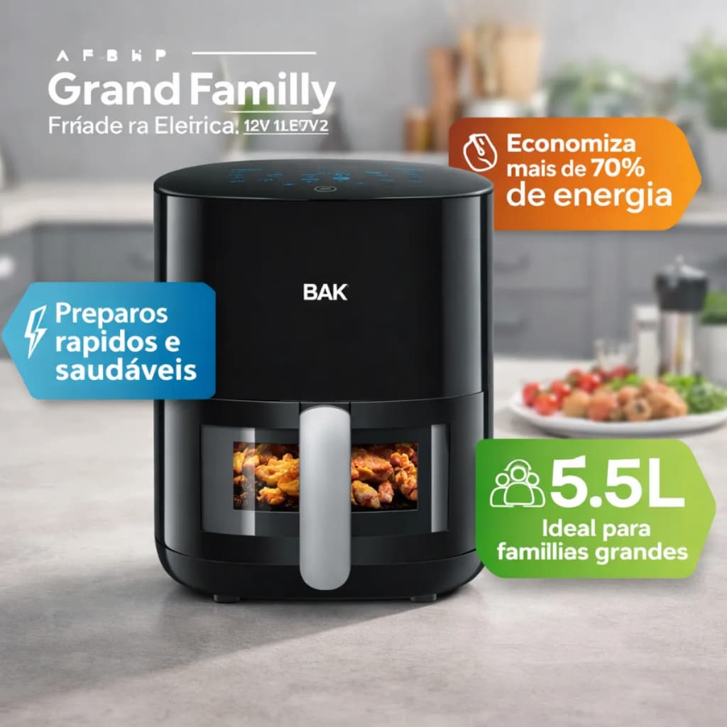 Air Fryer Grand Family Fritadeira Elétrica sem Óleo 5,5l - 127v