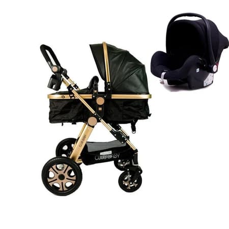 Kit 3 Em1 Carrinho de Bebê + Bebê Conforto / Cor Preto