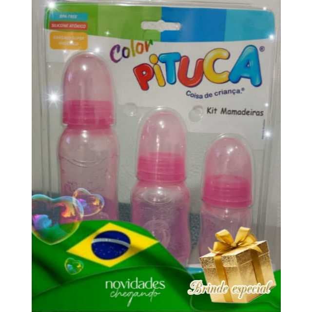 kit 3 mamadeiras 240ml, 150 ml, 80 ml