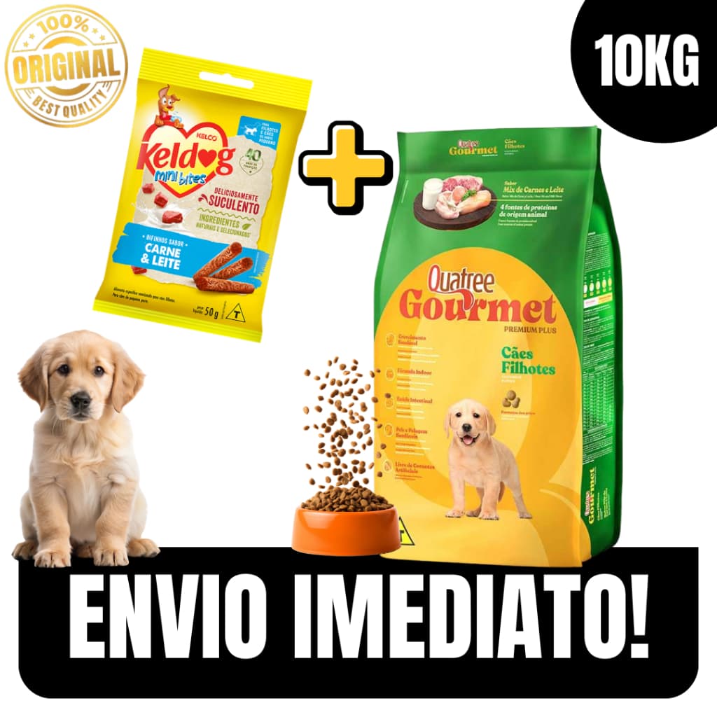 Ração para cachorro filhote mix carnes e leite 10KG/20KG/30KG nutrição completa - Envio Imediato